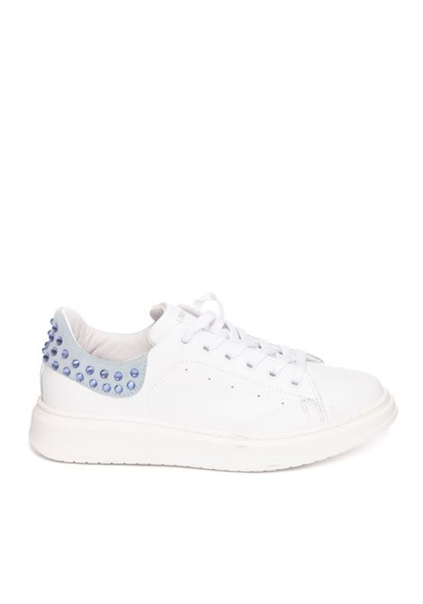 White/light blue leather sneaker UMA PARKER NEW YORK | 1030124PELLE-BIANCO/AZZURRO